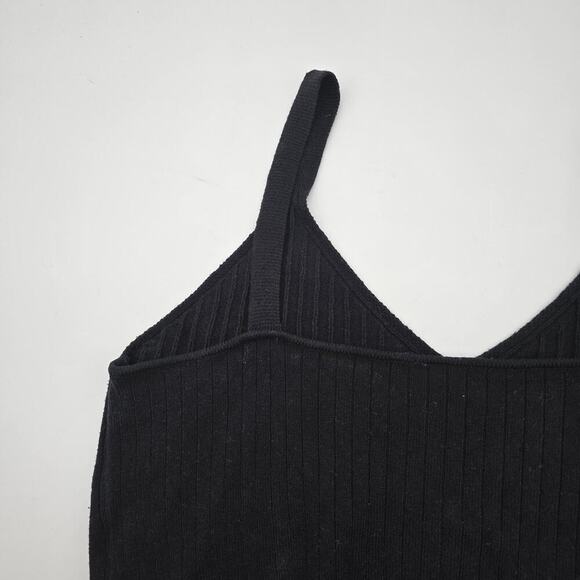 Anthropologie Top Womens 2X Black Tank Crop Sweater Ribbed Daily Practice - Picture 6 of 9